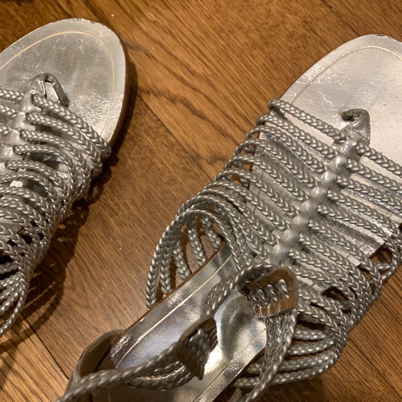 Aquazzura Shinny Silver Sandels Sandals